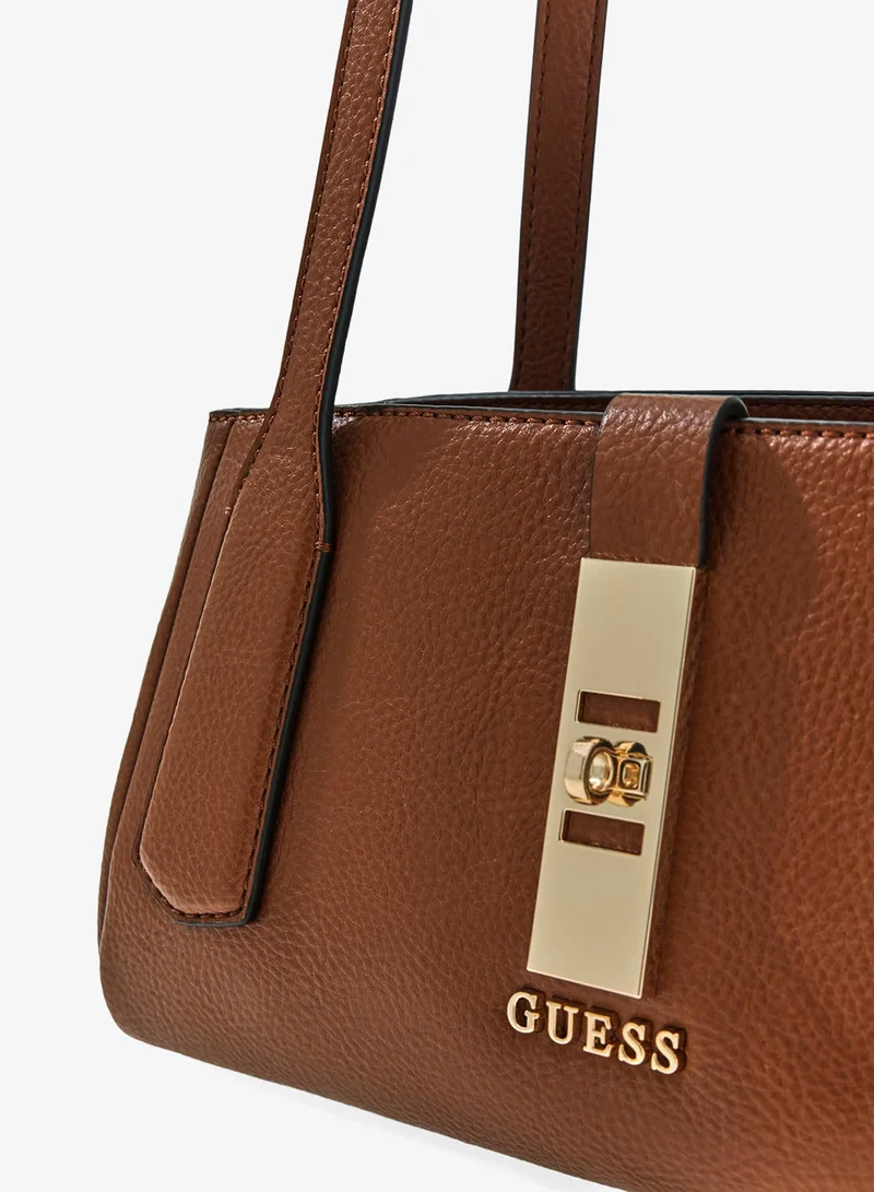 GUESS Cognac Brooke Top Handle Satchel Bag for Women | Best Price UAE